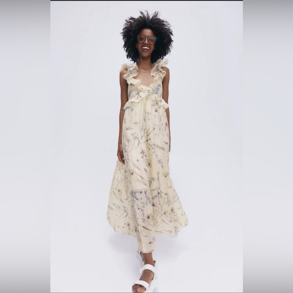 H&M Lyocell-blend Ruffled Dress - Picture 8 of 13